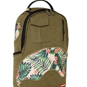 Sprayground Olive Green Tropical Backpack